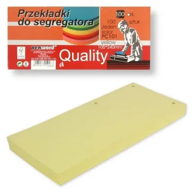 Penword Przek�adki do segregatora yellow 100 szt.