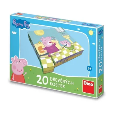 Drewniane klocki obrazkowe �winka Peppa 20el
