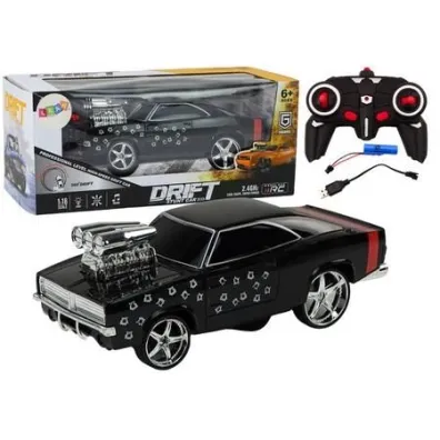 Auto R/C 1:18 Drift 360 �wiat�o d�wi�k czarny LeanToys
