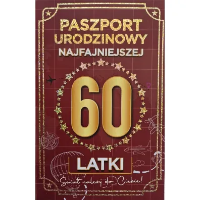 Yeku Karnet Urodziny 60 Nowy paszport damskie