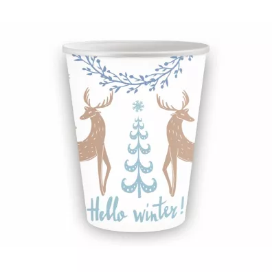 Godan Kubeczki papierowy Hello Winter 250ml 6 szt.