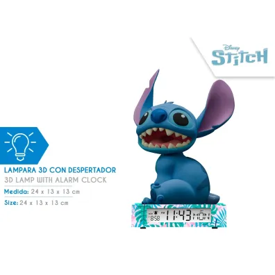 Lampka 3D z budzikiem Stitch LAS3055