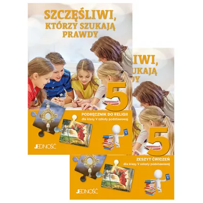 Pakiet Szcz�liwi, kt�rzy szukaj� prawdy: Podr�cznik i zeszyt �wicze� do religii dla klasy 5 szko�y podstawowej - El�bieta Kondrak, Krzysztof Mielnicki, Agnieszka S�torek