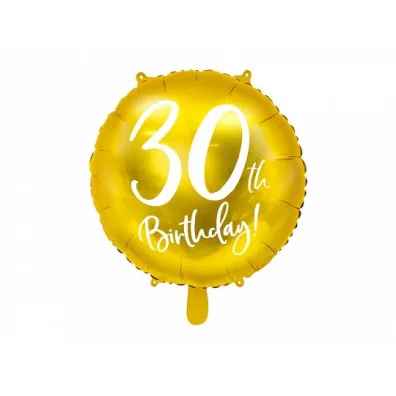 PartyDeco Balon foliowy 30th Birthday z�oty 45cm