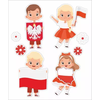 LearnHow Dekoracje okienne dwustronne Patriotyczne 02 8 szt.