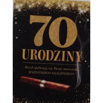 Art Nuvo Karnet 70 urodziny m�skie, brokat (13x20,5cm) CMB-104