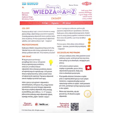 Gra Uczmy si� Wiedza od A do Z IQ Bingo Tactic