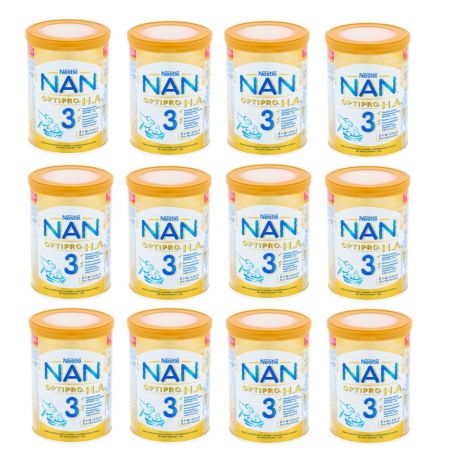 Nestle Nan Optipro HA 3 Mleko modyfikowane w proszku dla dzieci powyej 1. roku Zestaw 12 x 400 g
