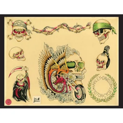 Original Tattoo Flash of John W. Harden wer. angielska