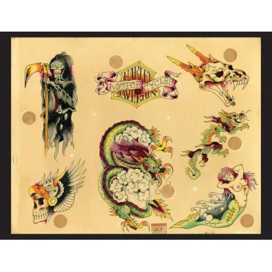 Original Tattoo Flash of John W. Harden wer. angielska