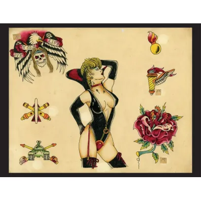 Original Tattoo Flash of John W. Harden wer. angielska