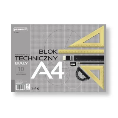 Penword Blok techniczny A4 Premium bia�y 160g 10 arkuszy