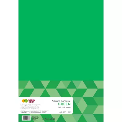 Happy Color Arkusze piankowe A3 zielone 5 arkuszy