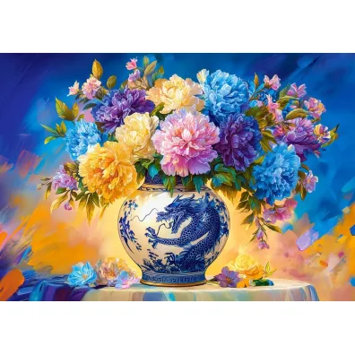 Puzzle 500 el. Flowers in Chinese Porcelain CASTORLAND B-54169
