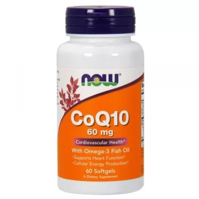 Now Foods Koenzym Q10 i Omega-3 Suplement diety 60 kaps.