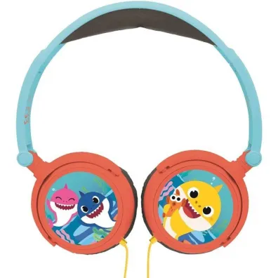 Sk�adane s�uchawki przewodowe stereo Baby Shark z g�o�no�ci� bezpieczn� dla dzieci Lexibook HP015BS