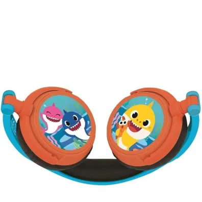 Sk�adane s�uchawki przewodowe stereo Baby Shark z g�o�no�ci� bezpieczn� dla dzieci Lexibook HP015BS
