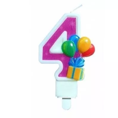 GoParty �wieczka urodzinowa 4 z balonami