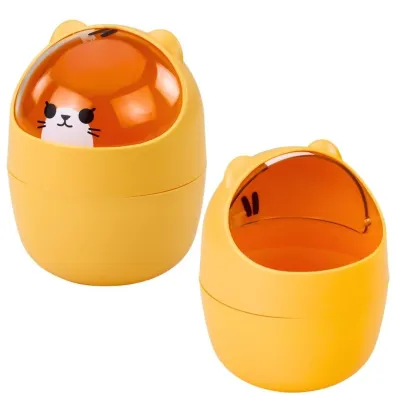 LeanToys Mini kosz na biurko Mi� pomara�czowy 1L 16cm