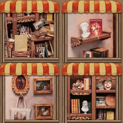 Puzzle Miniaturowy domek Book Nook W cieniu dobrej ksi��ki Habarri