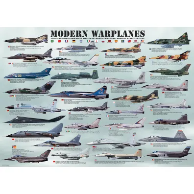 Puzzle 1000 el. Nowoczesne samoloty bojowe Eurographics