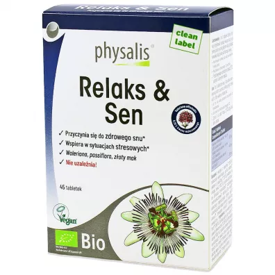 Physalis Tabletki na relaks i sen Suplement diety 45 tab. Bio