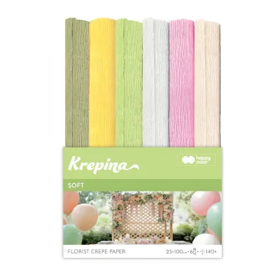 Happy Color Krepina marszczona 25x100cm Soft 6 kolor�w