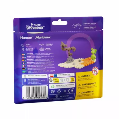 Klocki konstrukcyjne Mini Waffle 25el. Diplodok i Pustynia MARIOINEX 906170