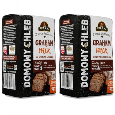 Pzz Mieszanka do wypieku chleba Graham Mix zestaw 2 x 500 g