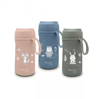 Nuvita Moovo, Bidon termiczny z ustnikiem Powder Blue 350 ml