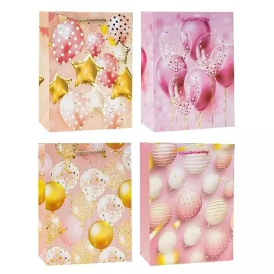 Torebka ozdobna 18x23x8 balony mix ROZETTE