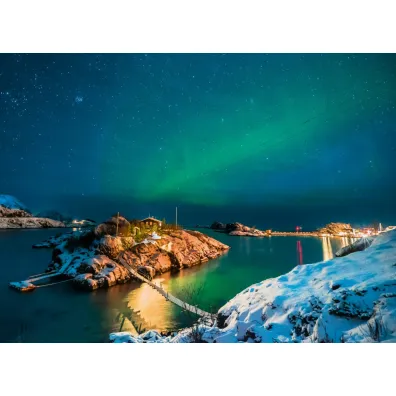 Puzzle 500 el. Zorza Polarna nad Bergsfjord Ravensburger