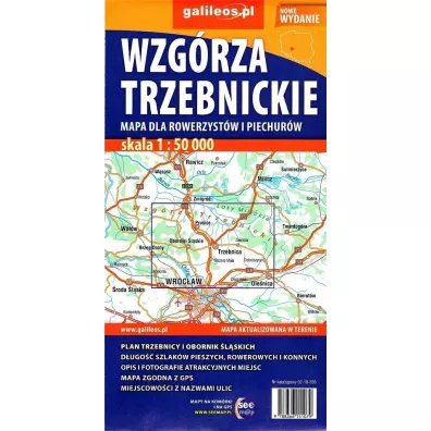 Mapa dla rowerzyst�w i piech. -Wzg�rza Trzebnickie