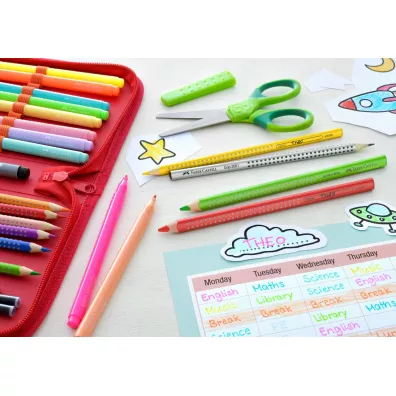 Faber-Castell Flamastry Grip neonowe i pastelowe w etui 10 szt.