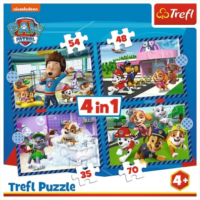 Puzzle 4w1 - Psie sprawy (35+48+54+70 el.) Trefl