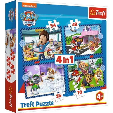 Puzzle 4w1 - Psie sprawy (35+48+54+70 el.) Trefl