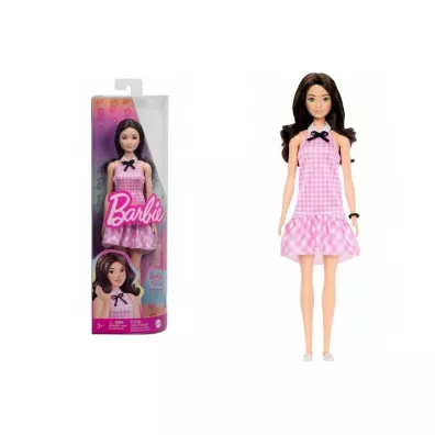Barbie lalka Fashionistas sukienka r�owa kratka Mattel