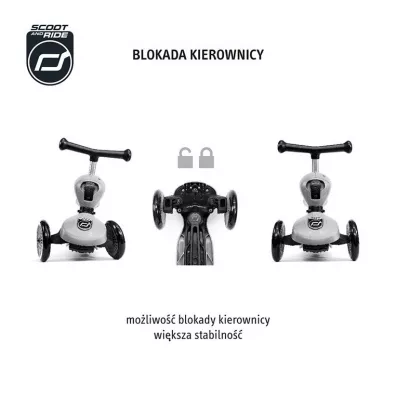 Highwaykick 1 2w1 Jedzik i hulajnoga trjkoowa 1-5 lat Peach Scootandride