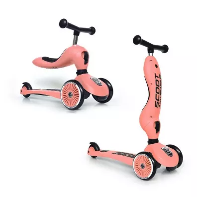 Highwaykick 1 2w1 Jedzik i hulajnoga trjkoowa 1-5 lat Peach Scootandride