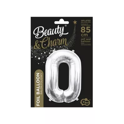 Godan Balon foliowy B&C cyfra 0 srebrna 85cm