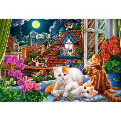 Puzzle 1500 el. Kittens on the Roof Castorland