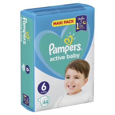 Pampers Pieluszki Extra Large 6 Active Baby-dry (13-18 kg) Maxi Pack 44 szt.