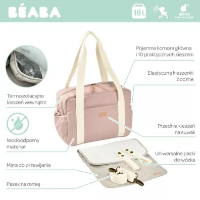 Beaba Torba dla mamy Paris Dusty pink rowy
