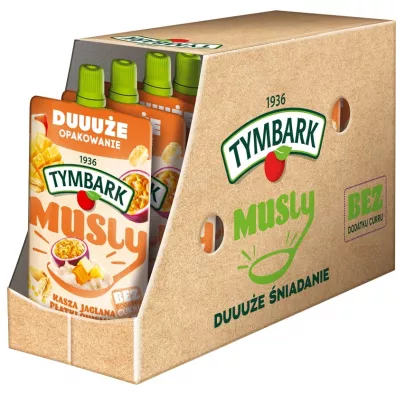 Tymbark Musly Patki owsiane - kasza jaglana - mango - marakuja Zgrzewka 10 x 170 g