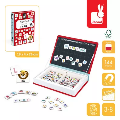 Puzzle Magnetyczna uk�adanka Polski Alfabet Magnetibook Janod