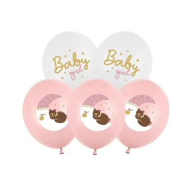 PartyDeco Balony Strong Pastel Baby girl mix 30cm