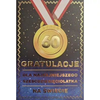 Yeku Karnet Urodziny 60 medal m�skie