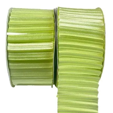 Titanum Wst��ka satynowa karbowana 40mm/3m zielona
