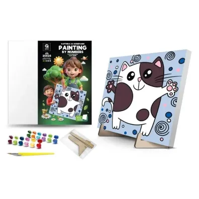 Qbee Malowanie po numerach - Kocie przytulasy 25x25cm