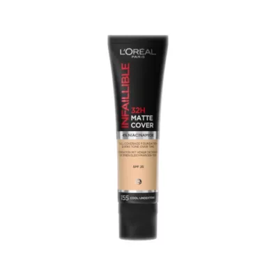LOreal Paris Infallible 32H Matte Cover d�ugotrwa�y podk�ad matuj�cy 155 Cool Undertone 30 ml